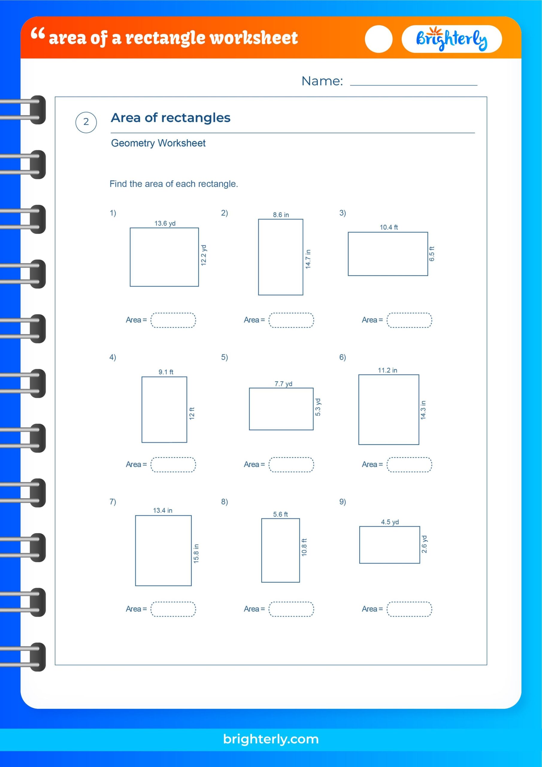 FREE Printable Area Of A Rectangle Worksheets PDFs Brighterly