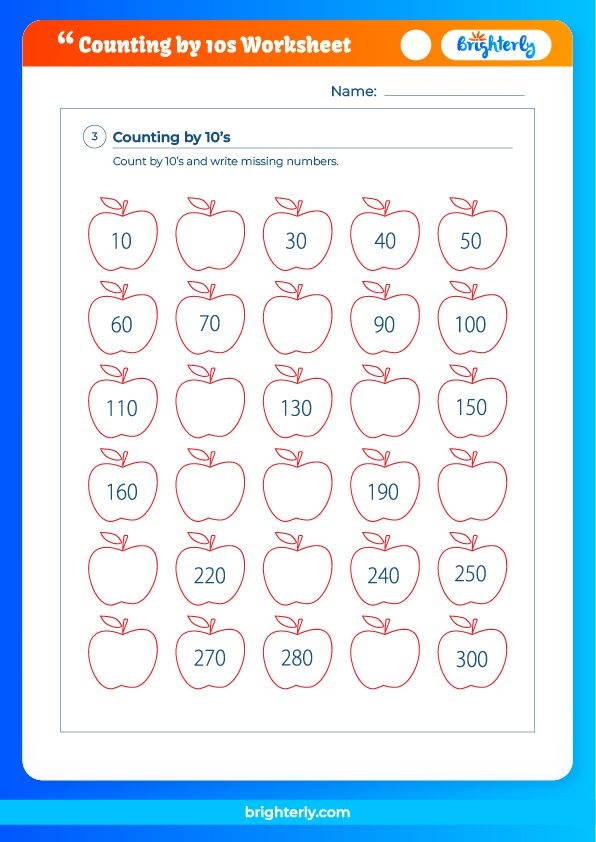 Free Printable Counting By 10s Worksheet For Kids PDFs Brighterly