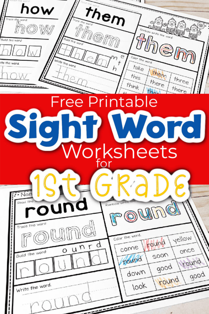 Free Printable First Grade Sight Words Worksheets