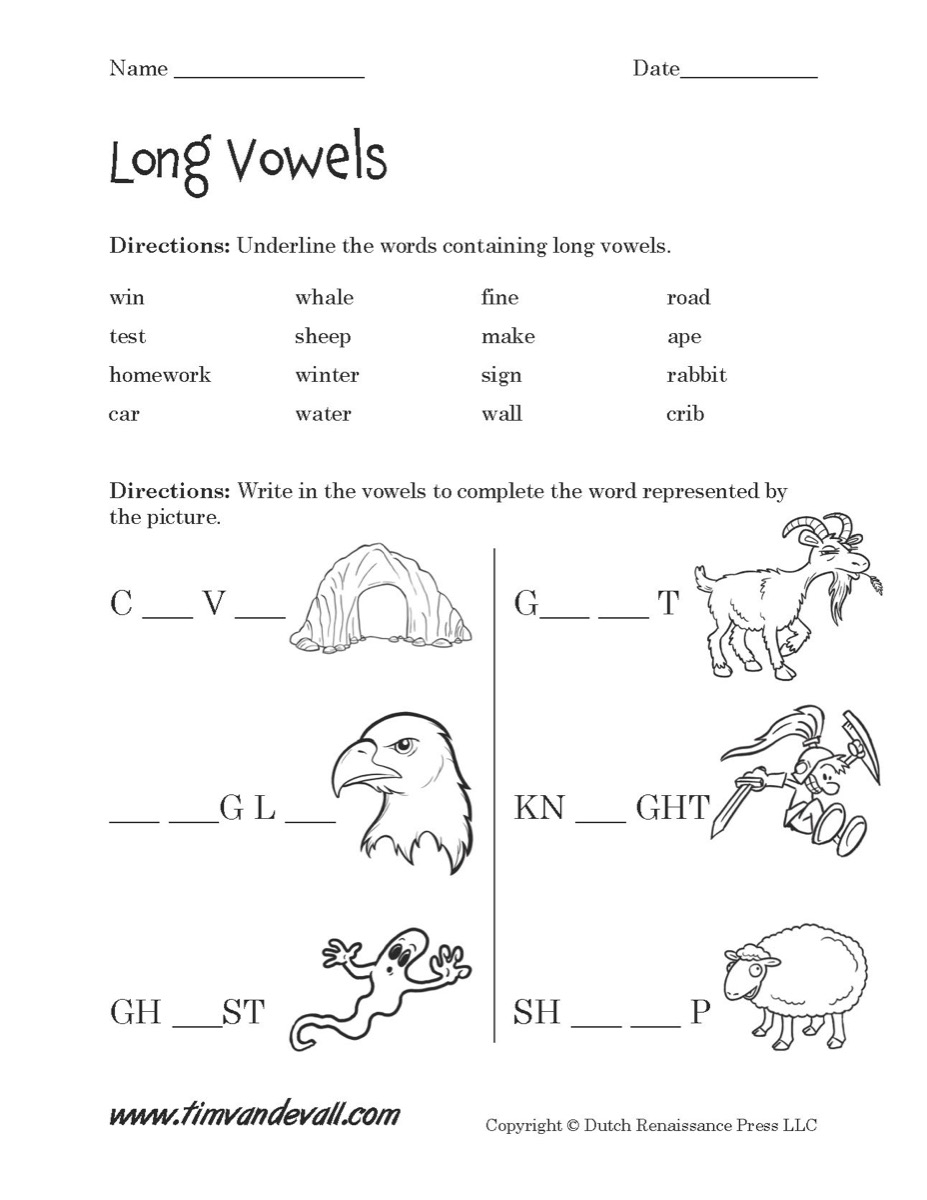 Free Printable Long Vowel Worksheets Templates Printable