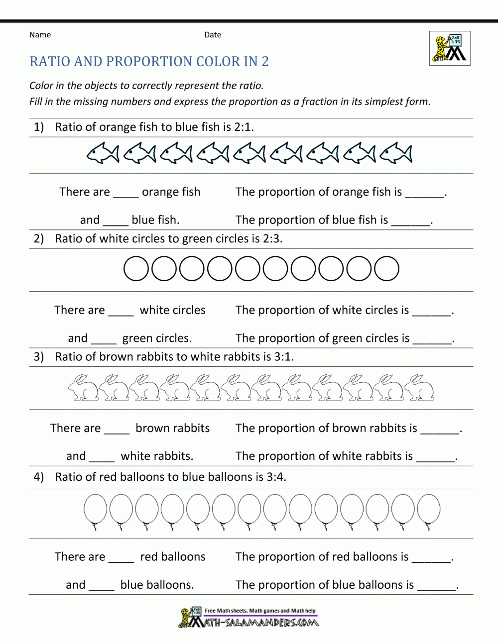 Free Printable Math Worksheets Ratios And Proportions FREE Printables