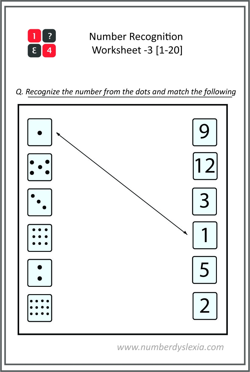 Free Printable Number Recognition Worksheets 1 20 PDF Number Dyslexia