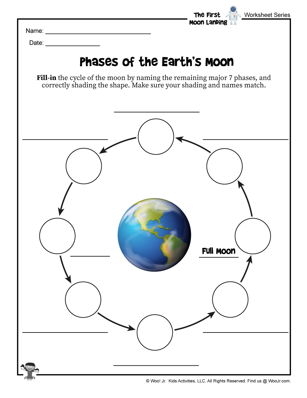 Free Printable Phases Of The Moon Worksheet