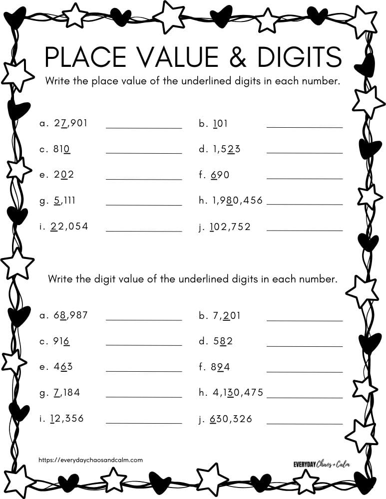Free Printable Place Value Worksheets