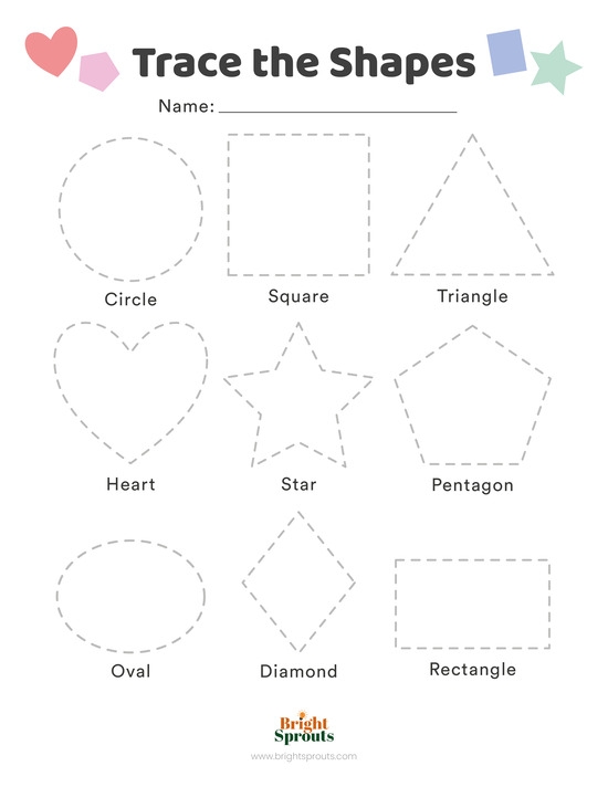 Free Printable Shape Tracing Worksheets Shape Tracing