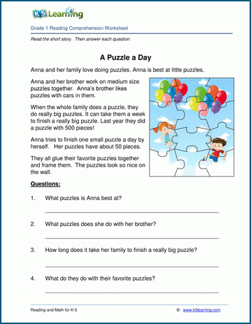Free Reading Comprehension Worksheets K5 Learning Richard Haye 39 s 