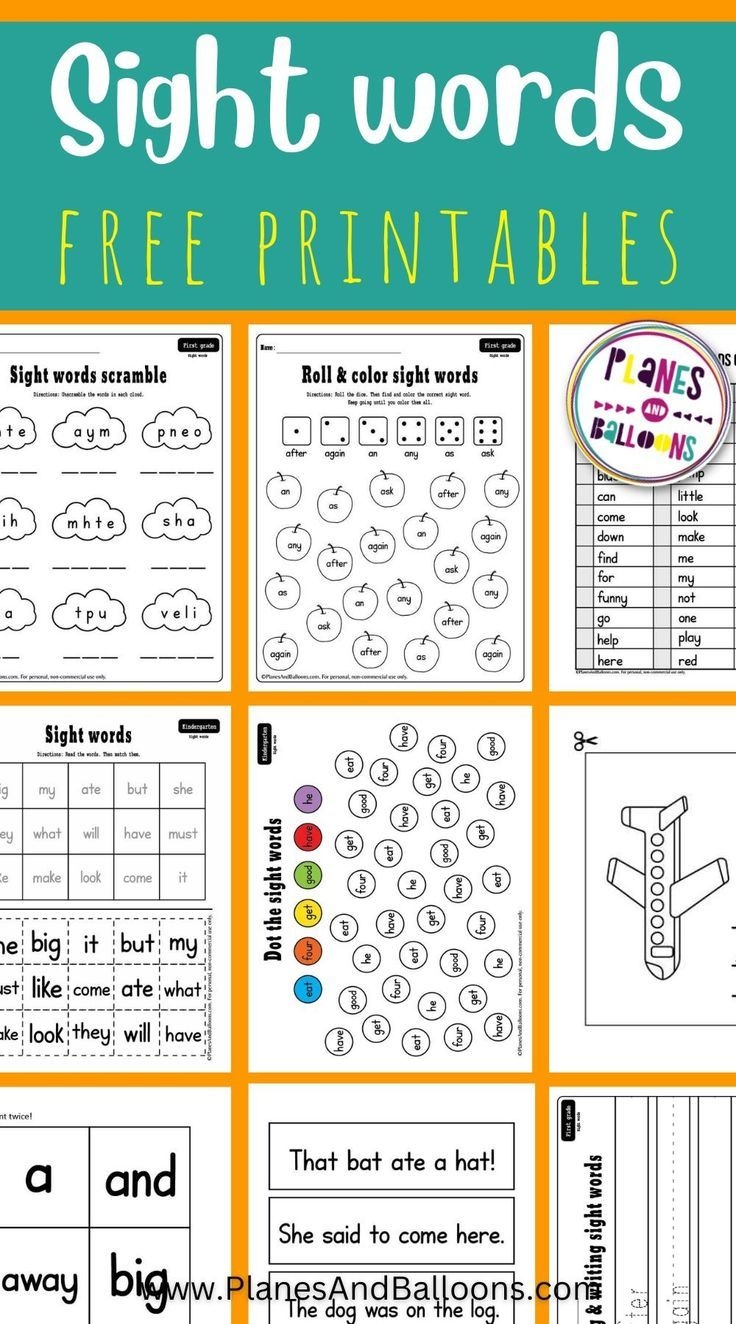 Free Sight Words Worksheets Printables Artofit