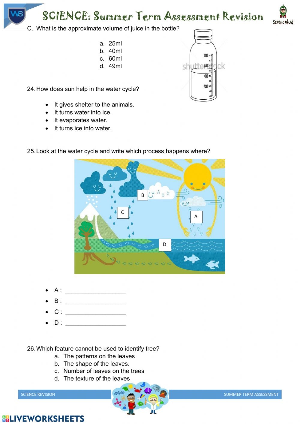 Free Worksheets Science Grade 3 Scienceworksheets