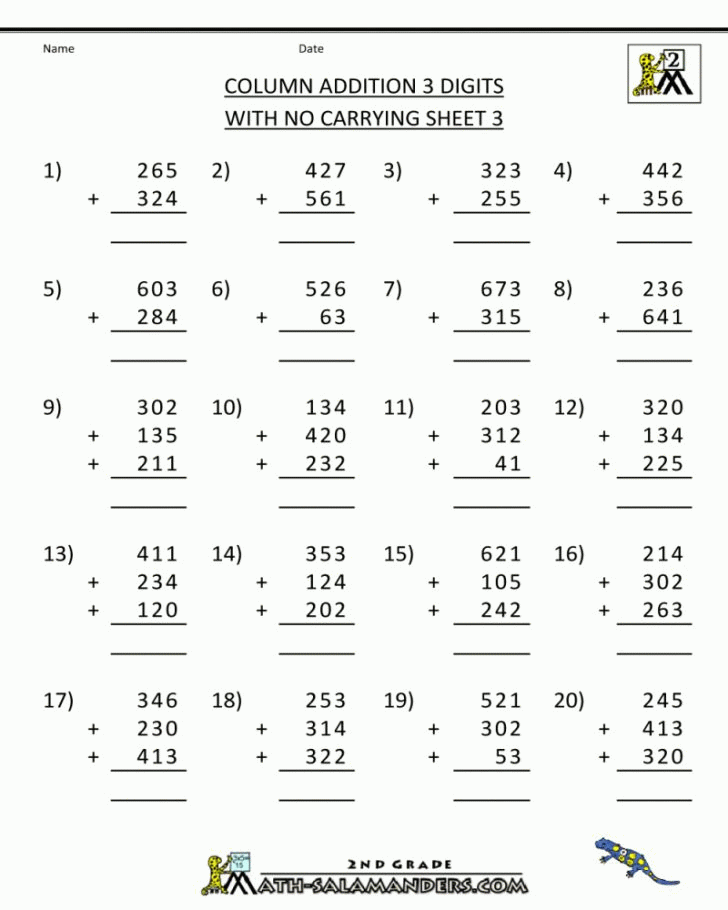 Grade 3 Addition Worksheets Math Worksheets Printable