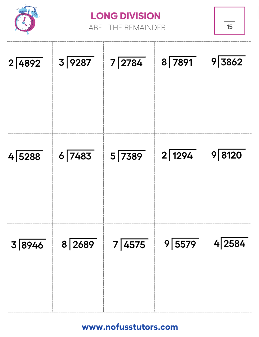 Grade 6 Long Division Worksheets Free Printable Math Practice