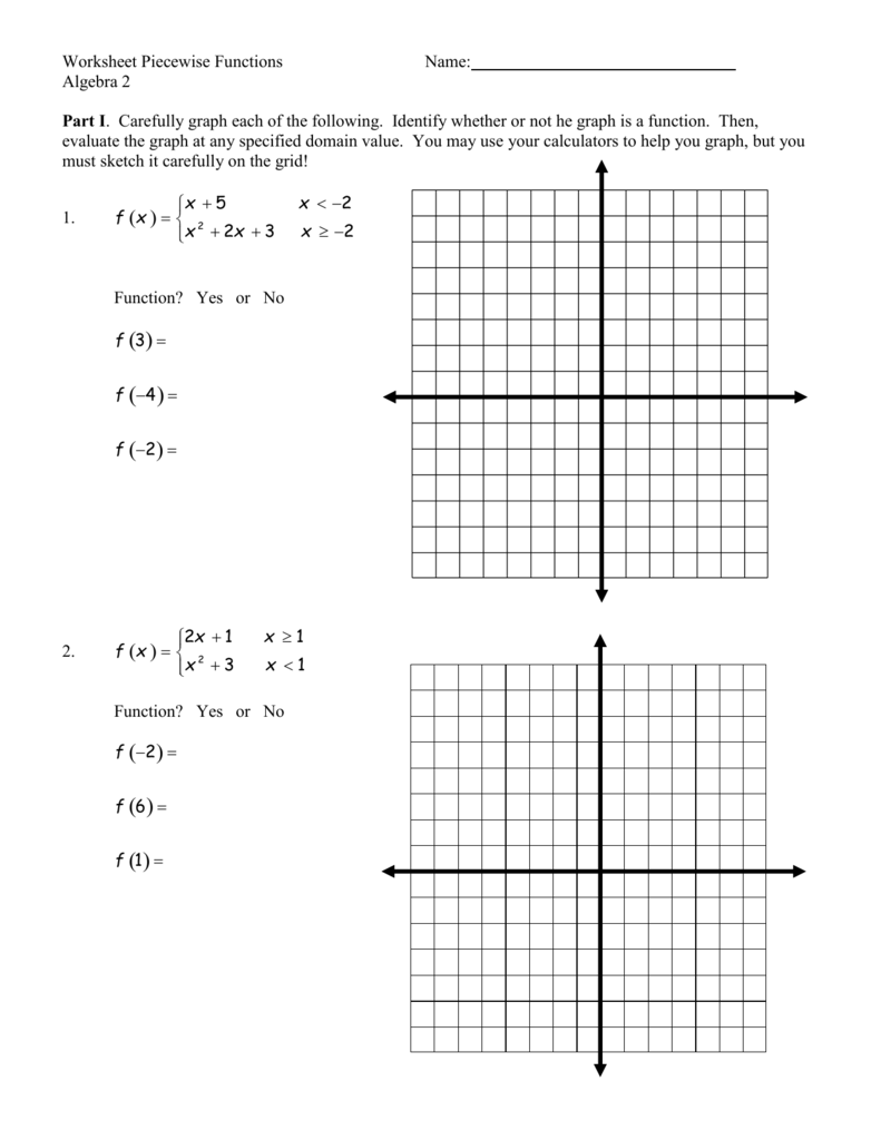 Graphing Piecewise Functions Worksheet Kuta Function Worksheets
