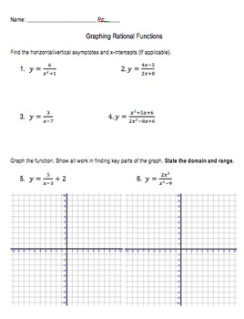 Graphing Rational Functions Worksheet Handout By WrightStuff TpT