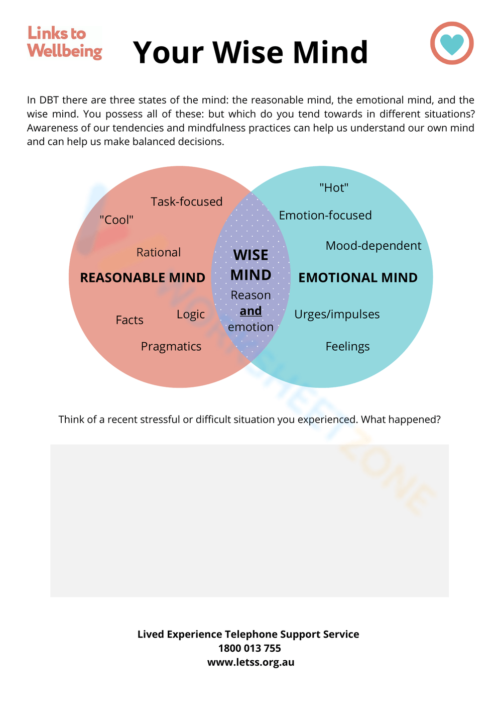 Harnessing The Power Of Wise Mind A DBT Worksheet For Emotional Balance