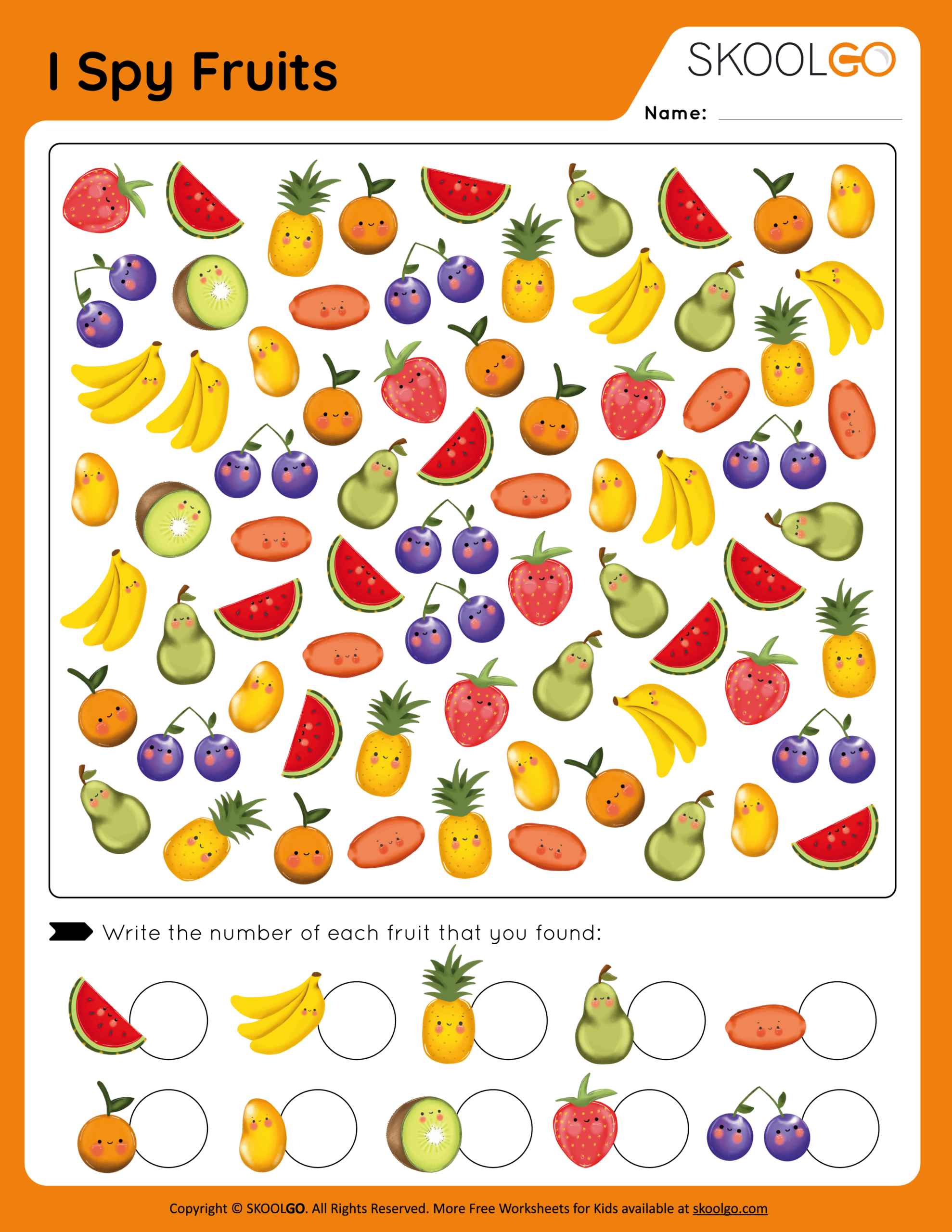 I Spy Fruits Free Worksheet SKOOLGO