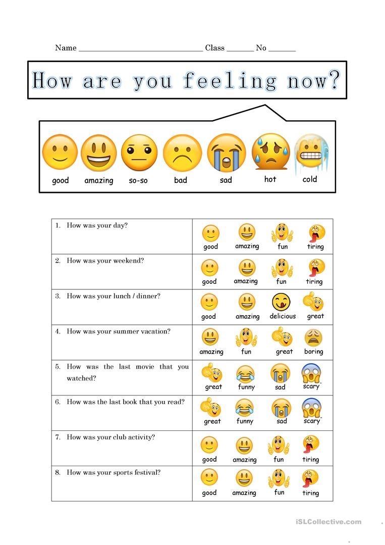 Identifying Emotions Worksheet Free Printable