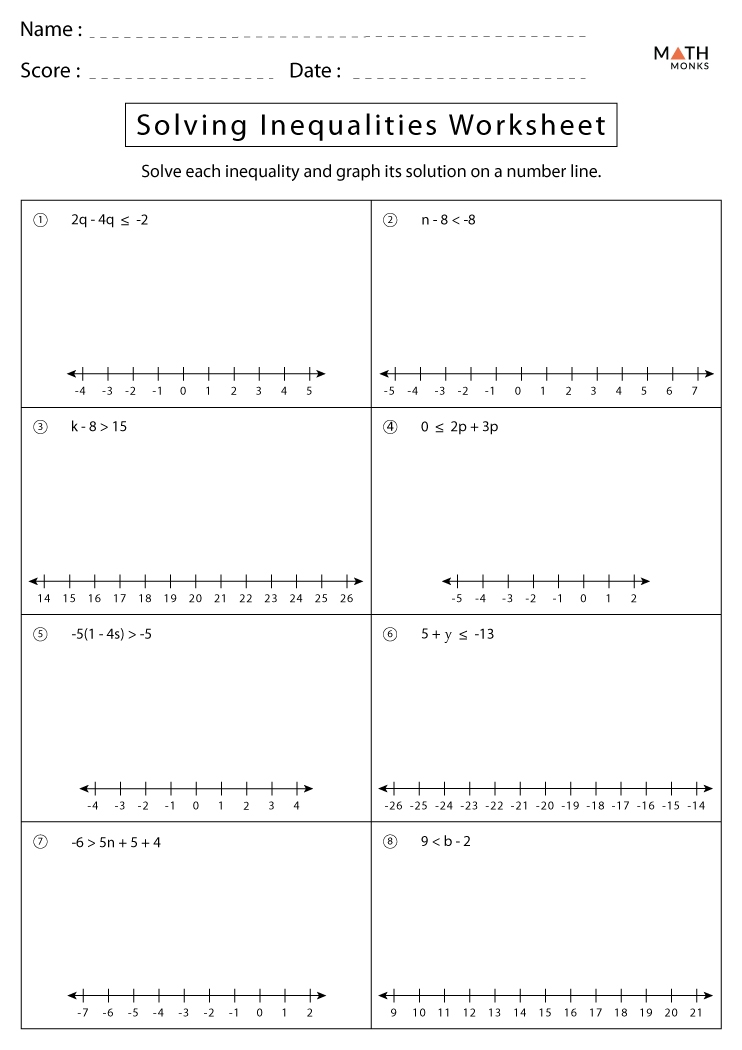 Inequalities Worksheets With Answer Key Worksheets Library