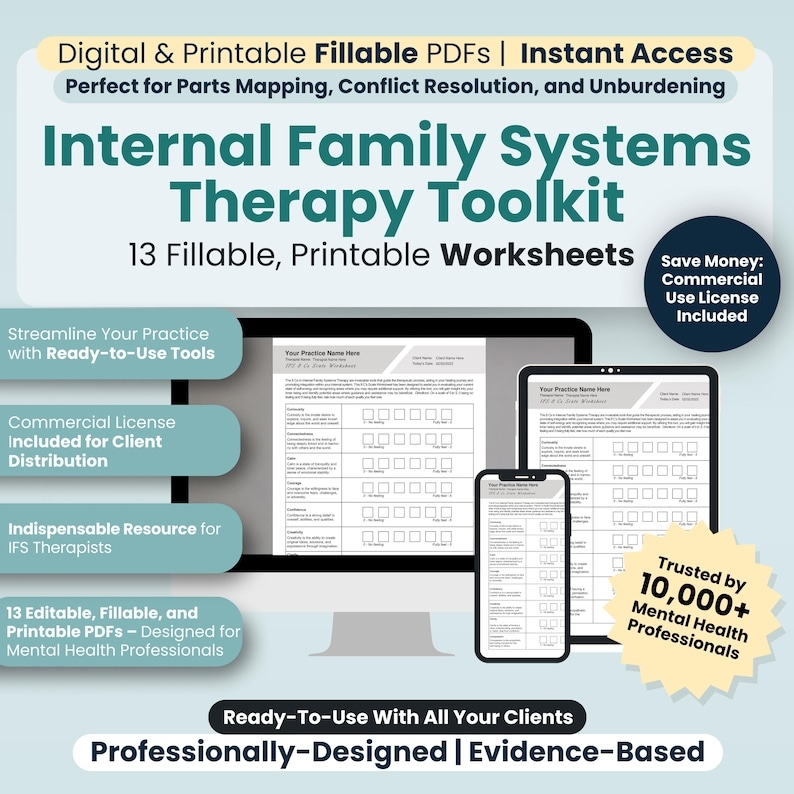 Internal Family Systems Worksheets Bundle 13 Fillable printable PDF
