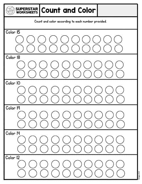 Kindergarten Counting Worksheets Superstar Worksheets Printable 