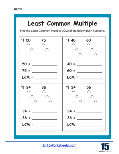 Least Common Multiples Worksheets 15 Worksheets Worksheets Library