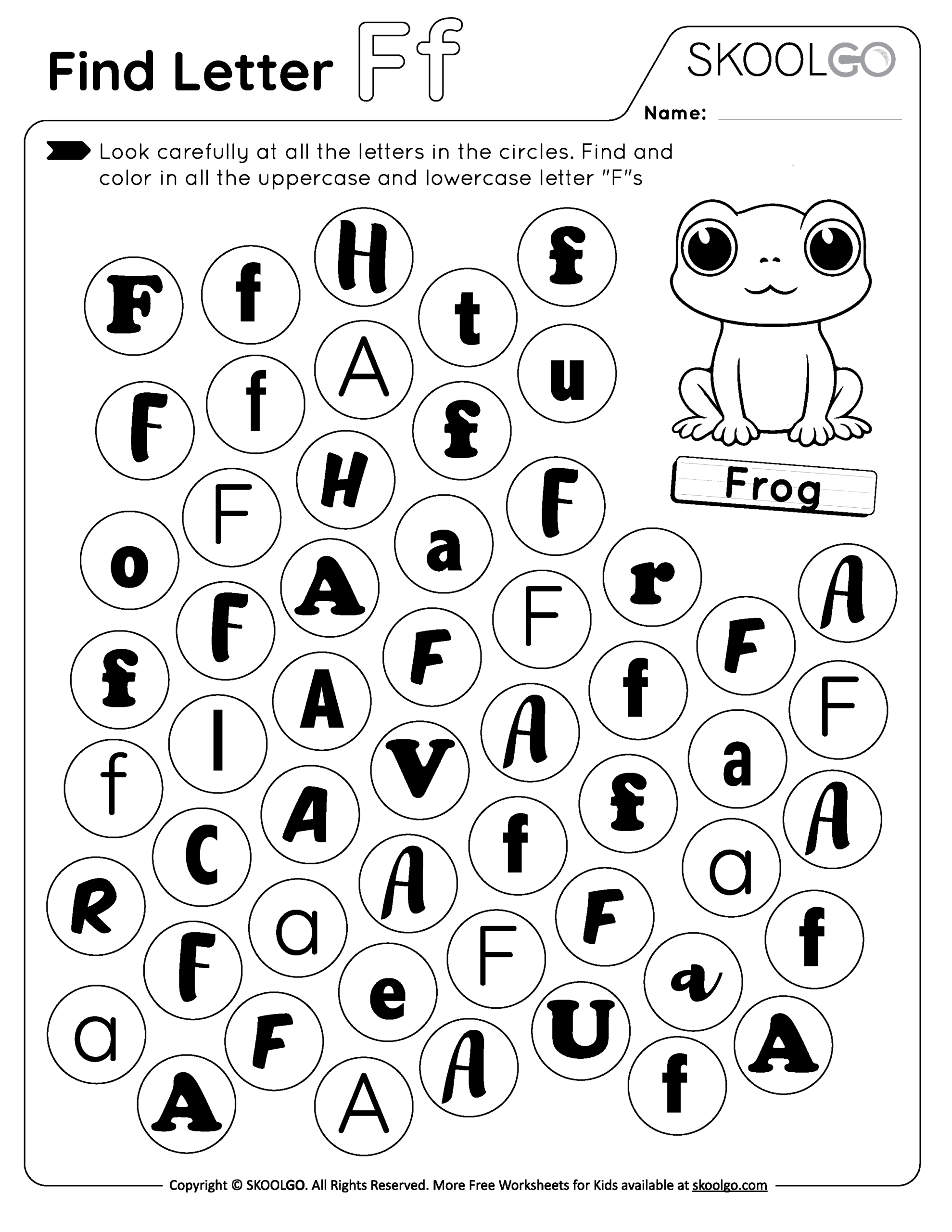 Letter F Worksheet Preschool