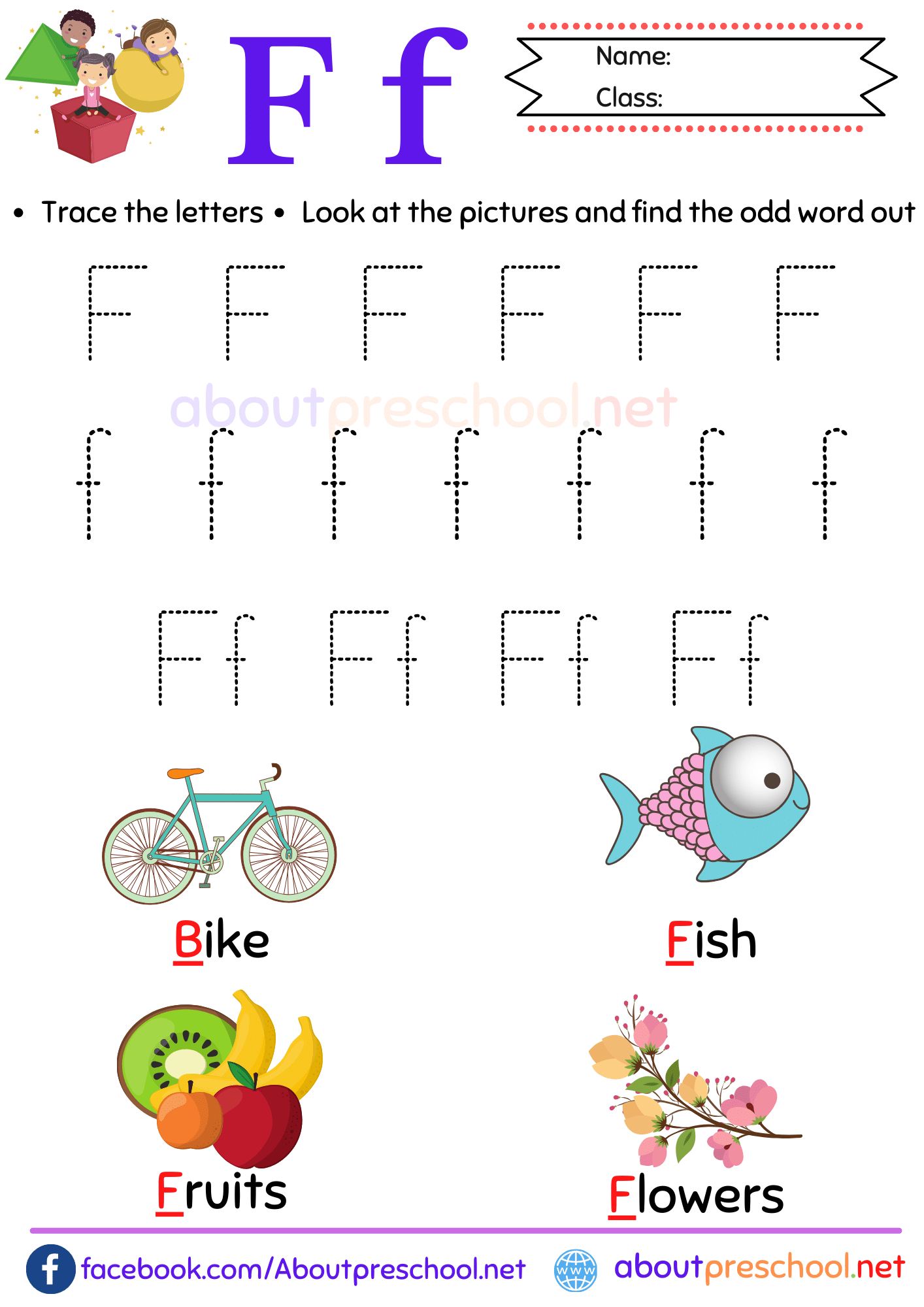 Letter F Worksheets Preschool