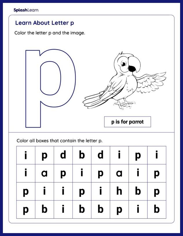 Letter P Worksheets Free Printable SplashLearn