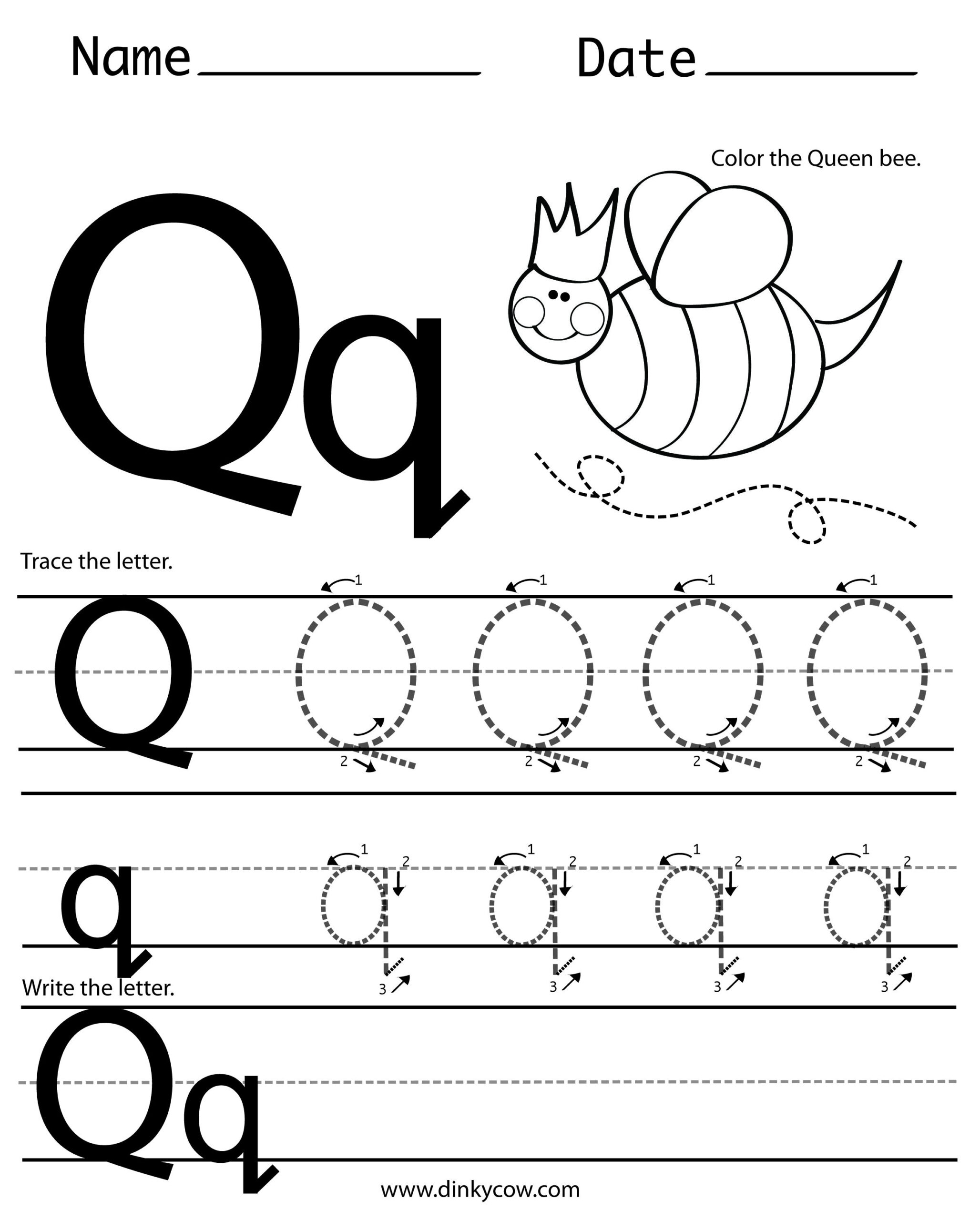 Letter Q Handwriting Worksheets Handwriting Worksheets