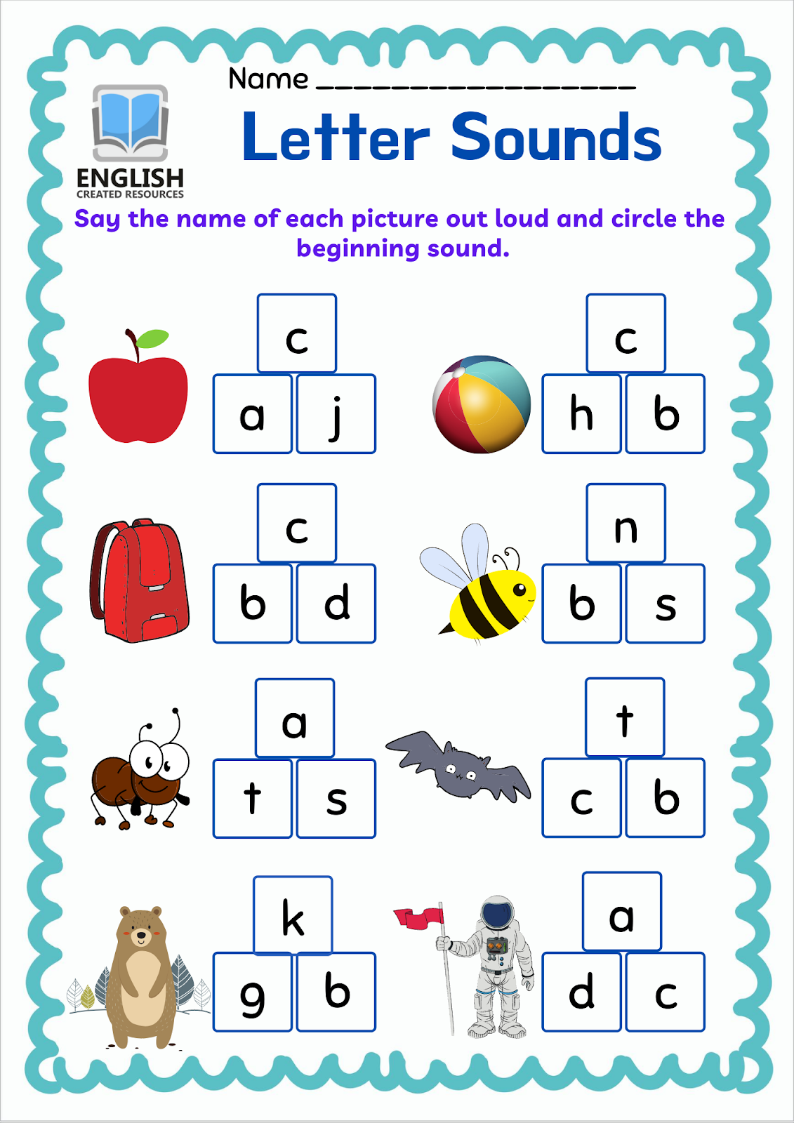 Letter Sounds Phonics Worksheets