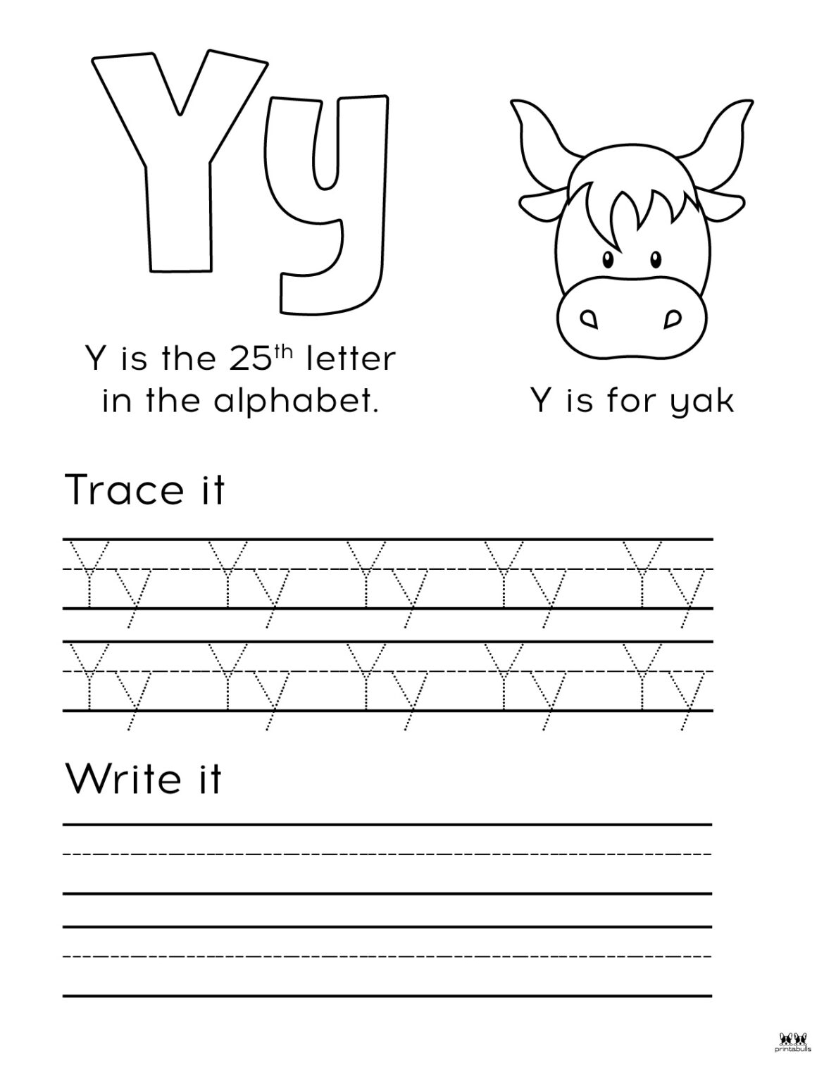 Letter Y Worksheets 50 FREE Printables PrintaBulk