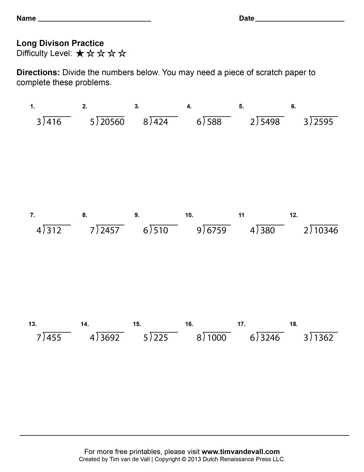 Long Division Worksheets Grade 4 Divisonworksheets