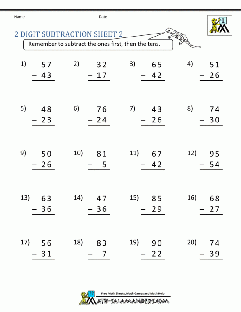 Math 3rd Grade Subtraction Free Worksheet 3rd Grade Math Worksheets