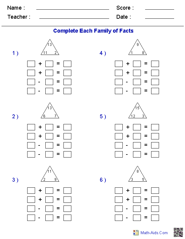 Math Worksheets Dynamically Created Math Worksheets