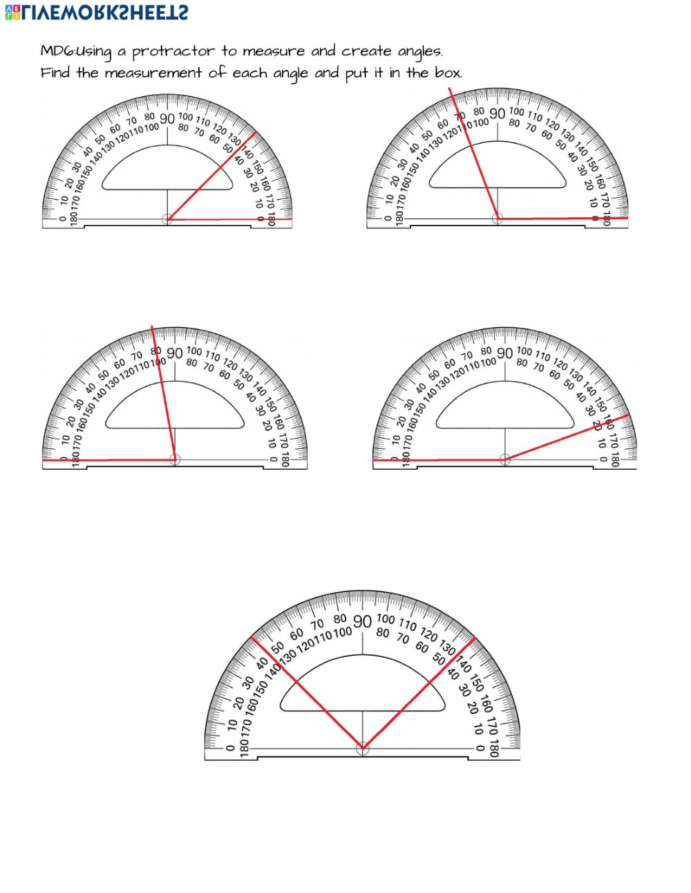 Measuring Angles With A Protractor Worksheet Angleworksheets