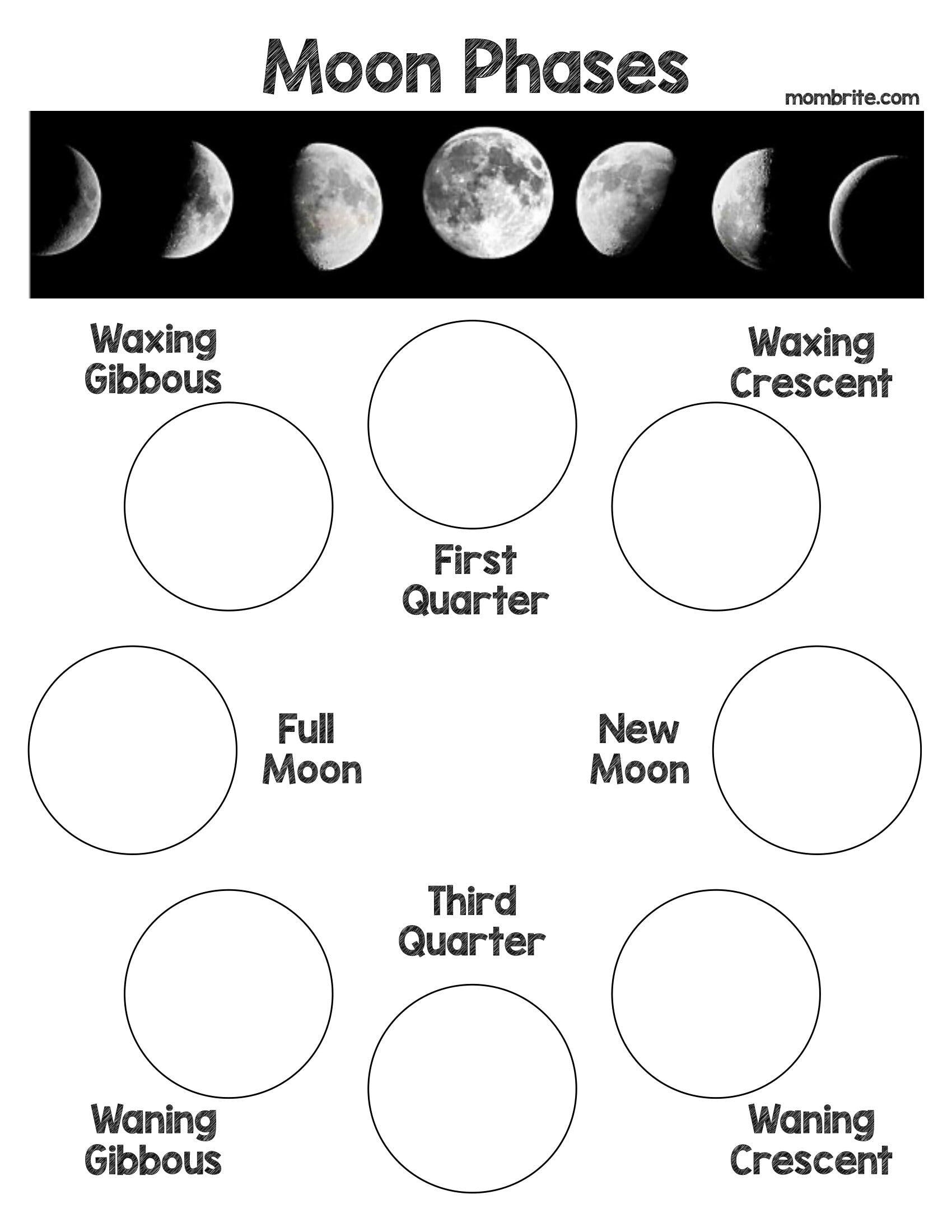 Moon Phase Worksheets Cut And Paste The Moon Phases