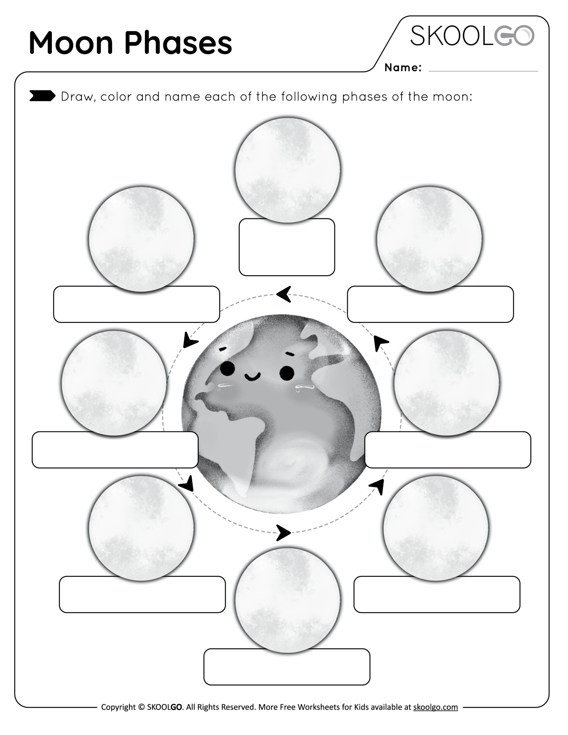 Moon Phases Free Printable Worksheet