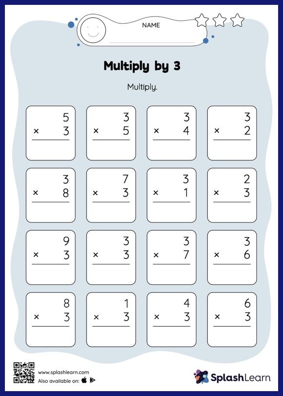 Multiplication By 3 Worksheets Free Printable SplashLearn