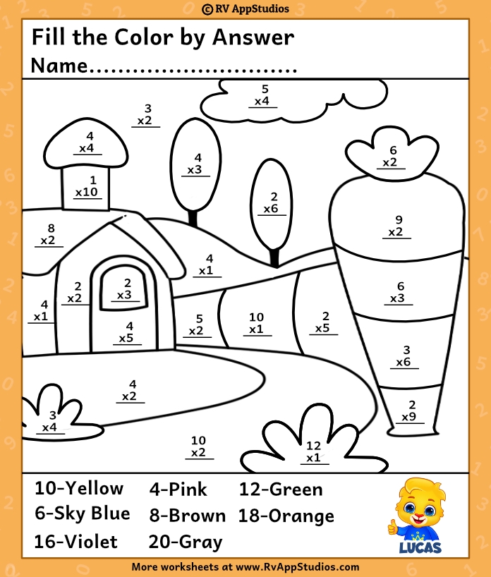 Multiplication Coloring Worksheets Color By Number