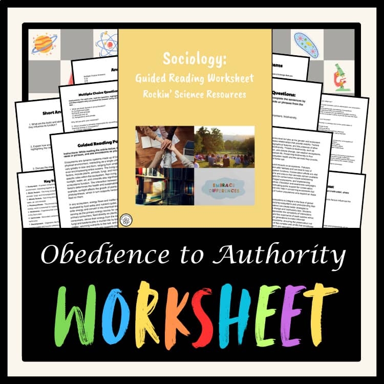 Obedience To Authority Guided Reading Worksheet Sociology TPT