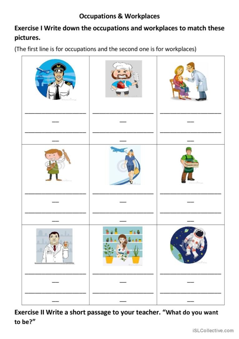 Occupations And Workplaces English ESL Worksheets Pdf Doc