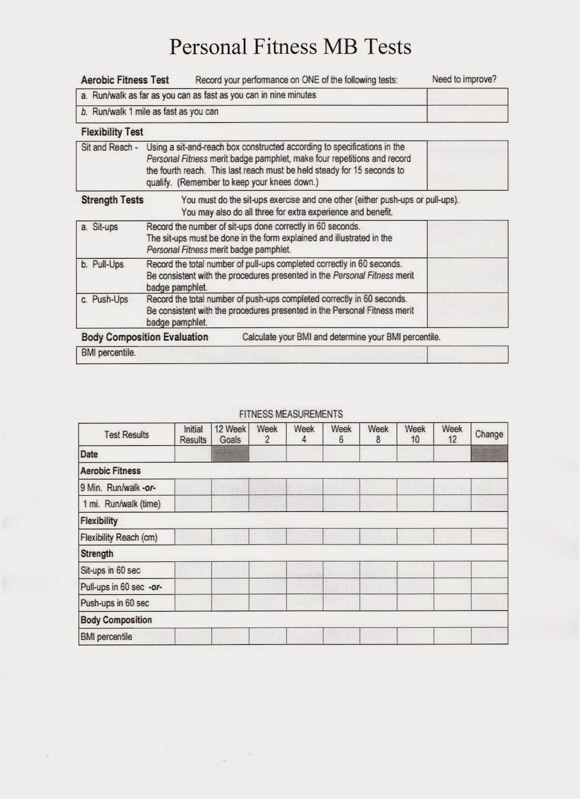 Personal Fitness Merit Badge Worksheet Your Complete 2024 Guide