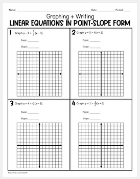 Point Slope Form Practice Worksheet For Algebra 1 By Lisa Davenport