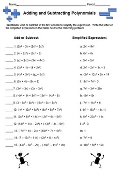 Practice Adding And Subtracting Polynomials Worksheet