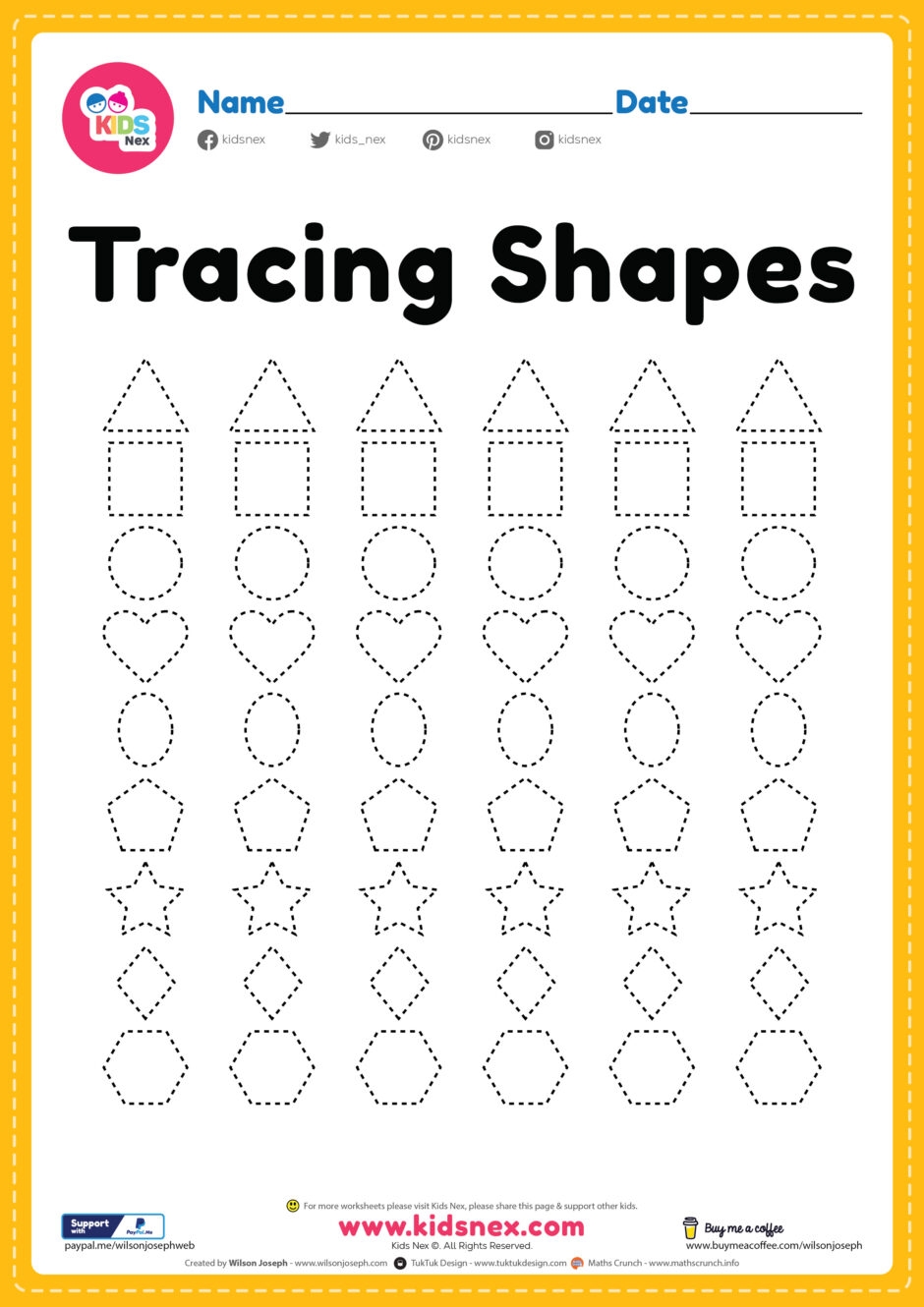 Preschool Shapes Worksheet For Tracing Free Printable PDF