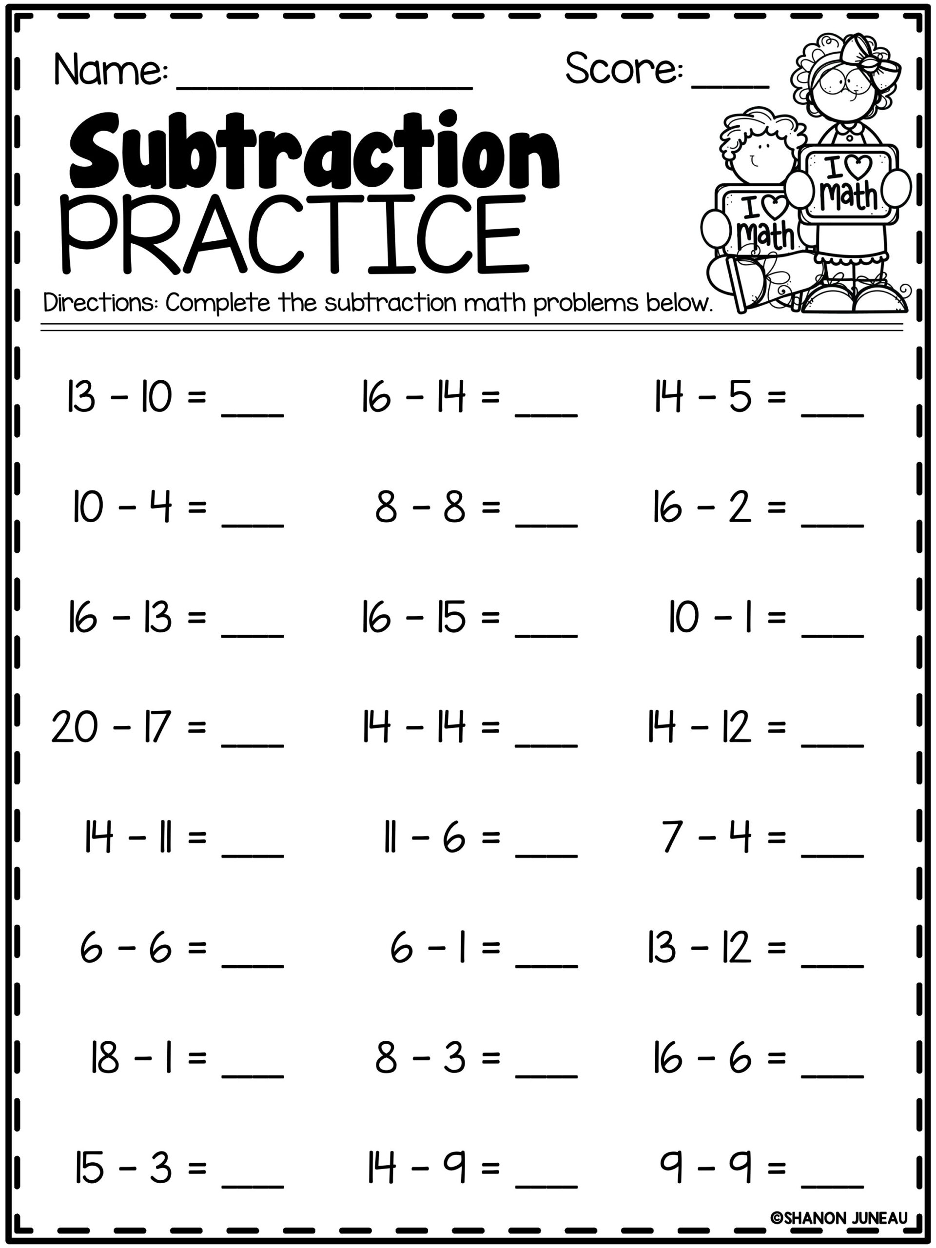Printable 1st Grade Math Worksheets Free