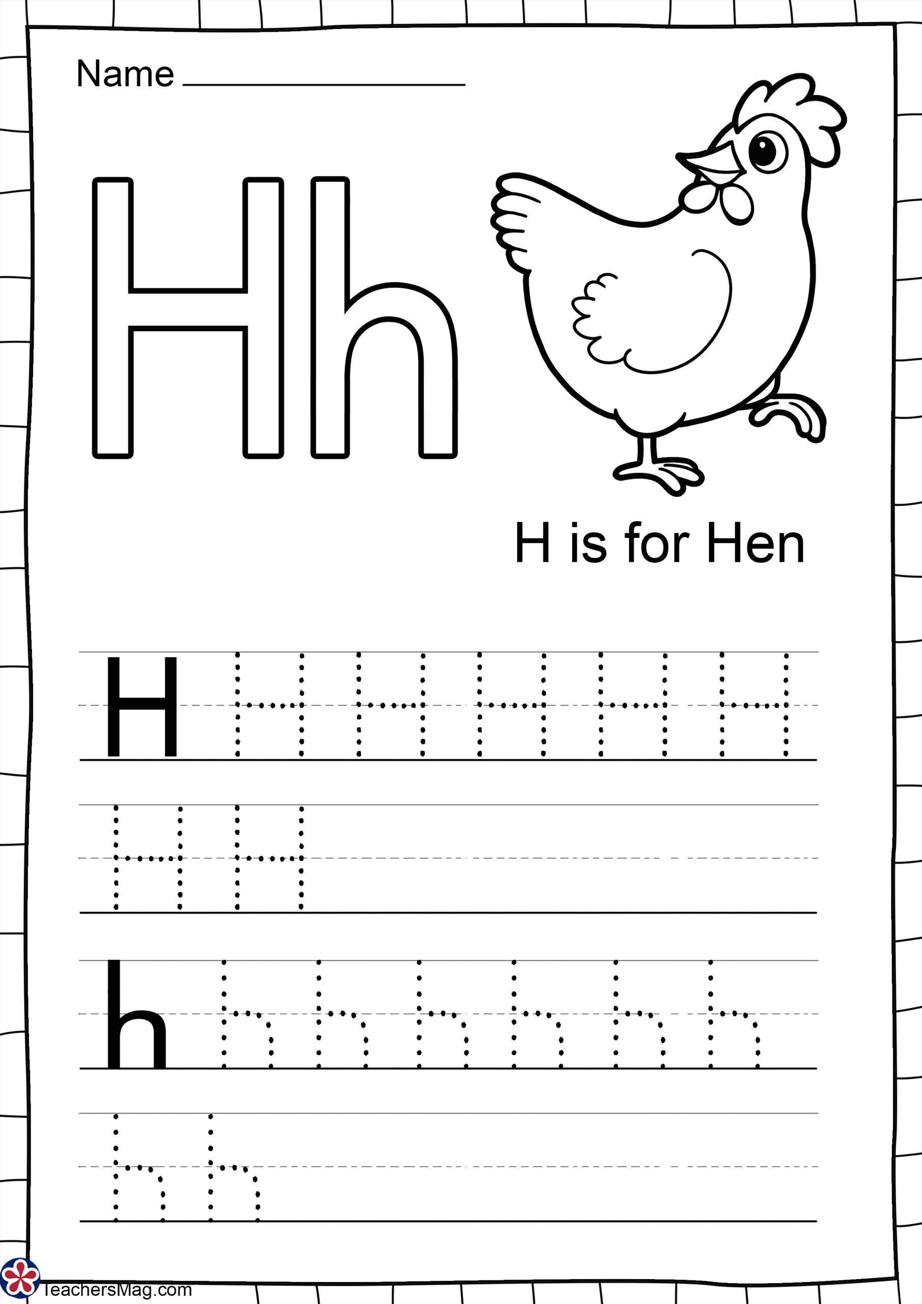 Printable Letter H Worksheets For Preschool Prntbl 
