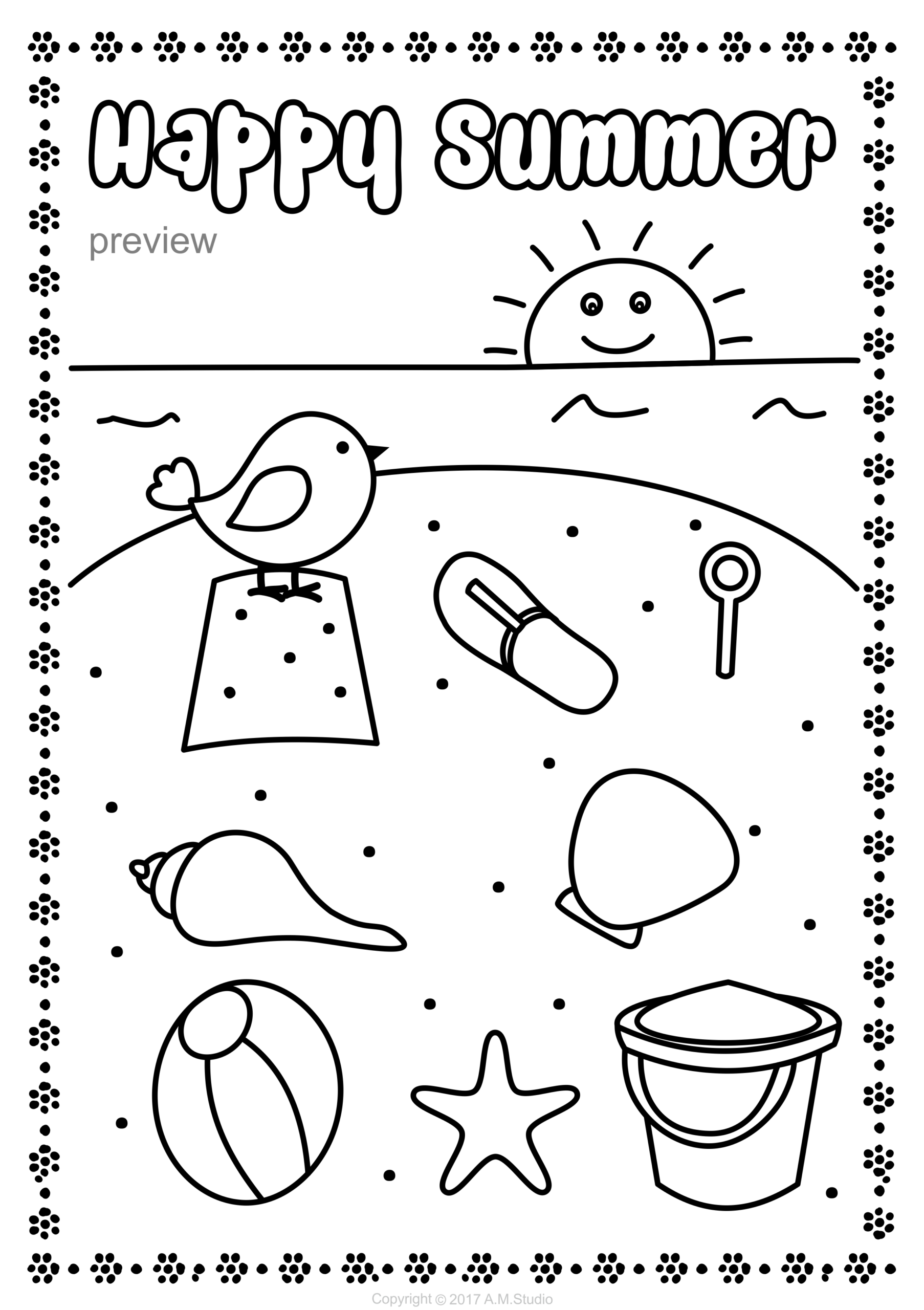 Printable Summer Coloring Pages For Kids