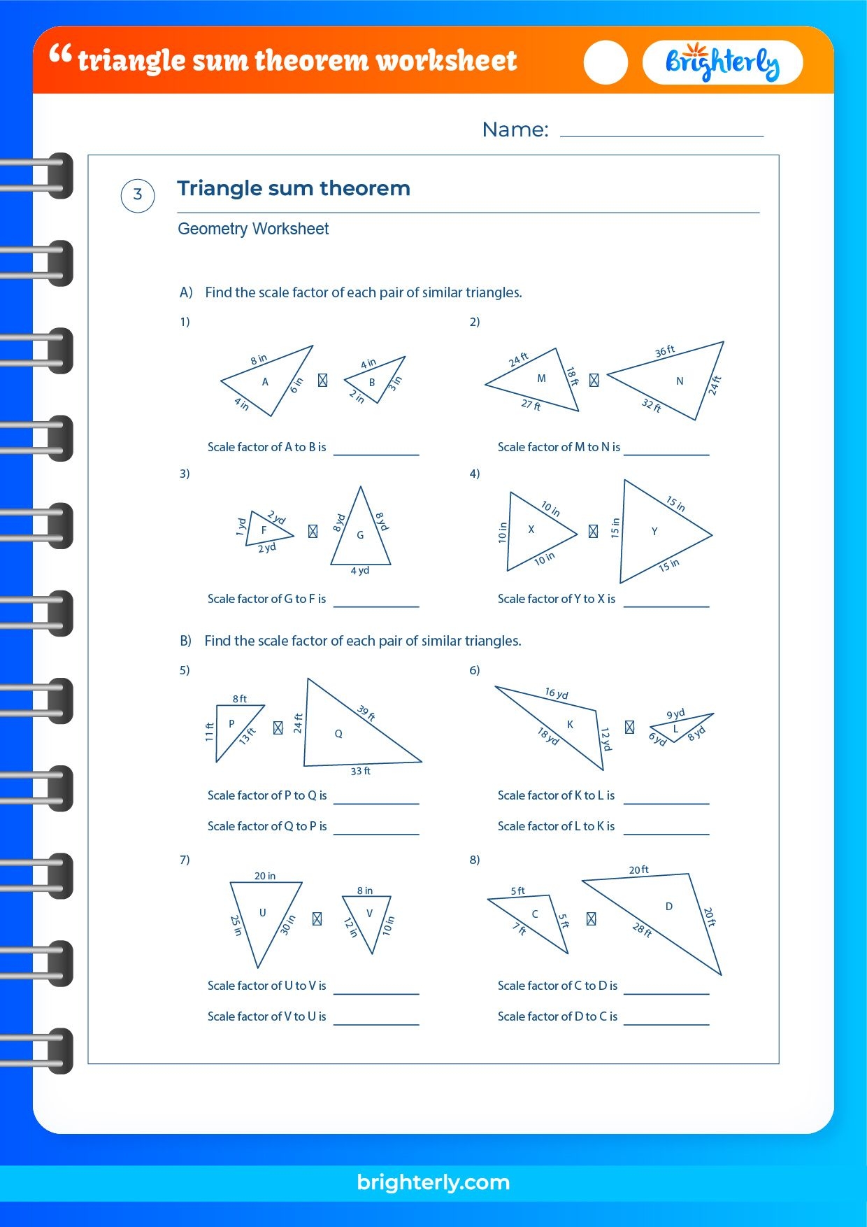 Printable Triangle Sum Theorem Worksheets PDFs Brighterly