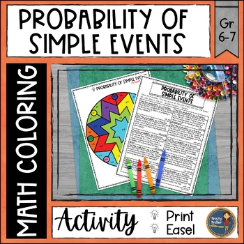 Probability Of Simple Events Math Color By Number 7th Grade Practice 