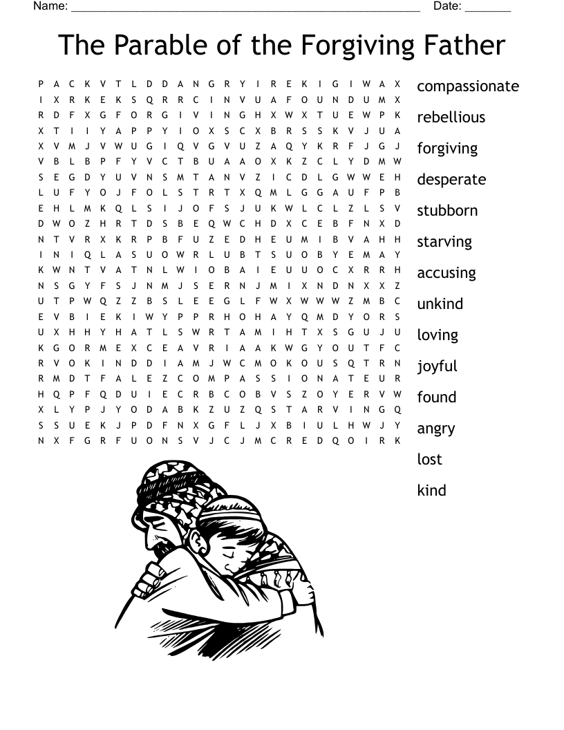 Prodigal Son Word Search WordMint