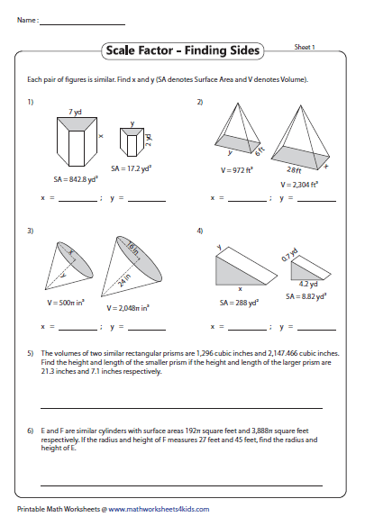 Scale Factor Practice Worksheets FactorWorksheets